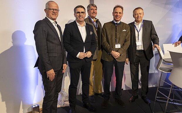 Die Teilnehmer des Diskussionspanels des 6. Immobilienstammtisches Tirol.