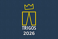 Das TRIGOS Logo auf blauem Hintergrund