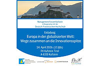 Das Plakat der Veranstaltung Europa in der globalisierten Welt: Wege zusammen an die Innovationsspitze 