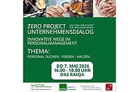 Veranstaltungsplakat Zero Project Unternehmensdialog