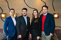 Der neue Vorstand der Jungen Industrie (v. l.): Lennart Braun, Eduard Fröschl, JI-Bundesgeschäftsführerin Franziska Sumberaz und Maximilian Nimmervoll